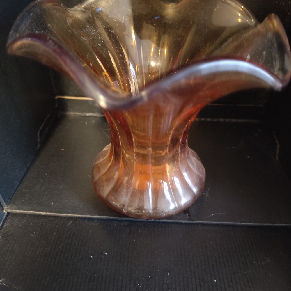 Elegant Amber Glass Vase